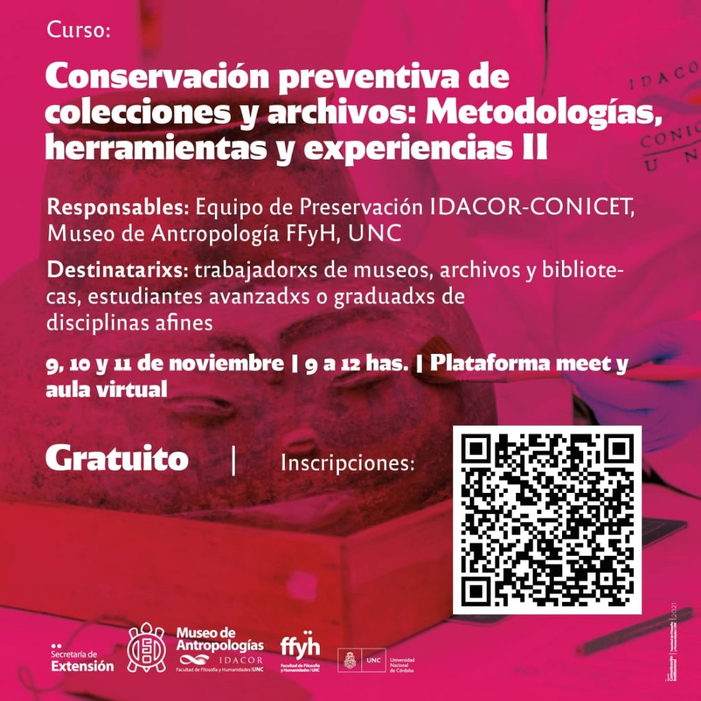 Curso “Conservación Preventiva de Colecciones y Archivos: Metodologías, herramientas y experiencias II”